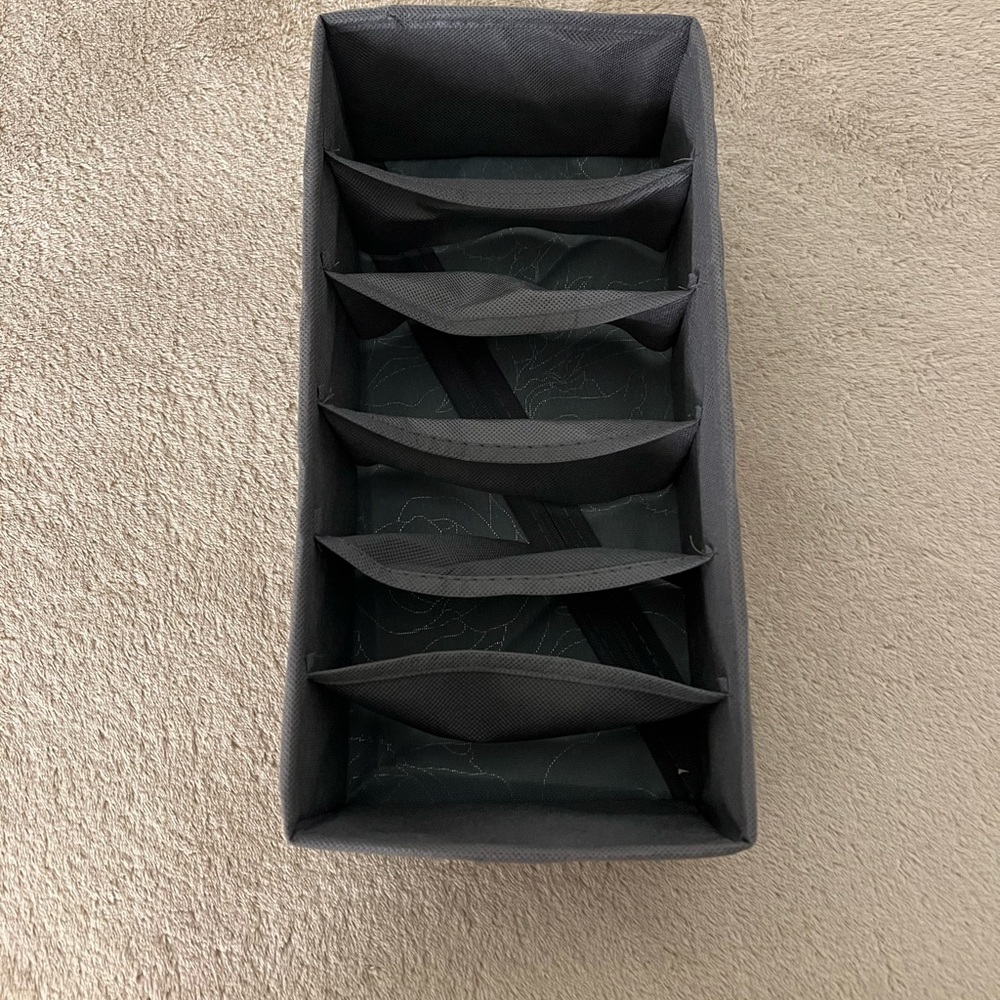 Floral Gray and Gold Storage Organizer